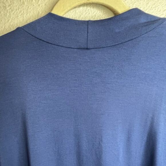 H by Halston Essentials Mock Neck 3/4-Sleeve Tunic Blue Sz L - Picture 7 of 8